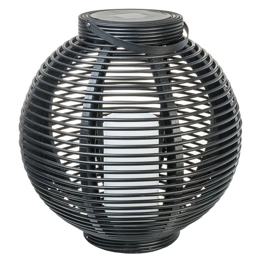 Set van twee stuks Solar Lantaarn Basket Medium en Large Rotanlook lamp op zonne energie