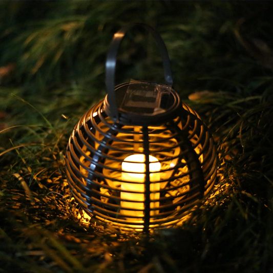Solar Lantaarn Basket Medium Rotanlook lamp op zonne energie 2017