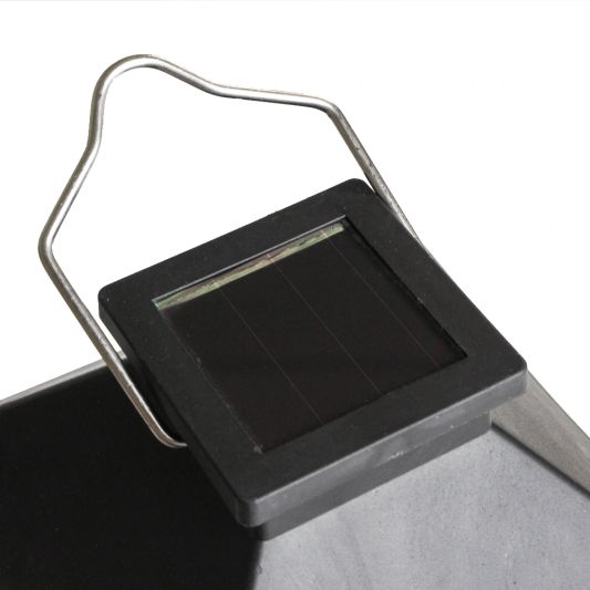 Solar Lantaarn Candle II zwart met kaars buitenlamp op zonne energie