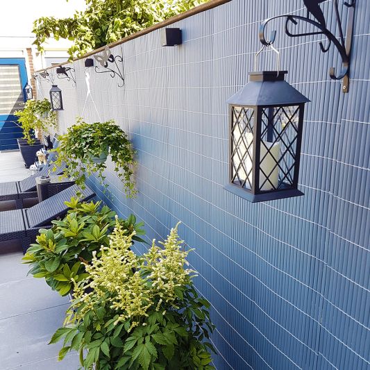 Solar Lantaarn Candle II zwart met kaars buitenlamp op zonne energie