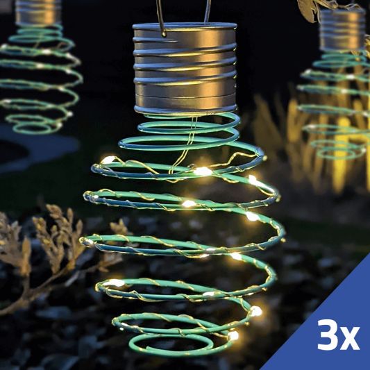 Solar LED hanglamp Fiesta Blue op zonne energie - Set van 3