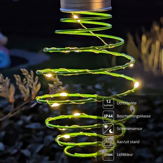 Solar LED hanglamp Fiesta Green op zonne energie - Set van 9