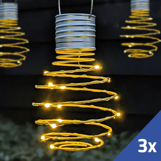 Solar LED hanglamp Fiesta Yellow op zonne energie - Set van 3