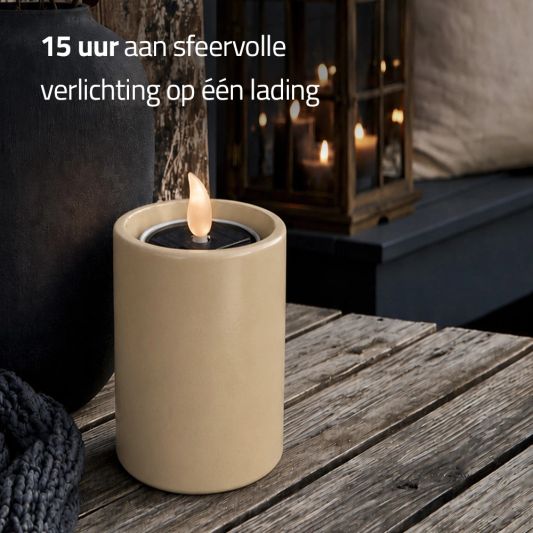 Solar led kaars met houder Lumi