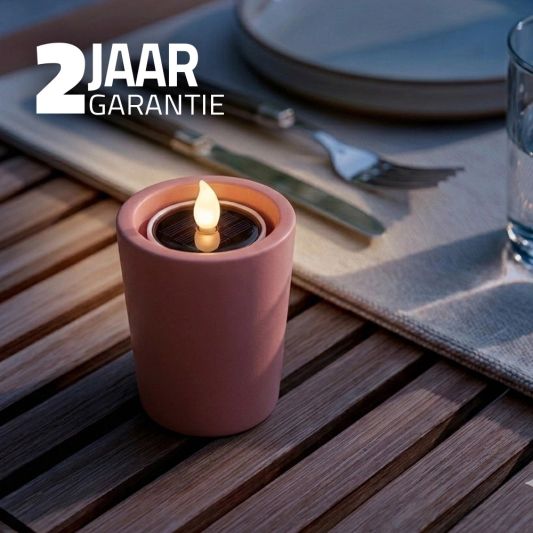 Solar led kaars met houder Lys