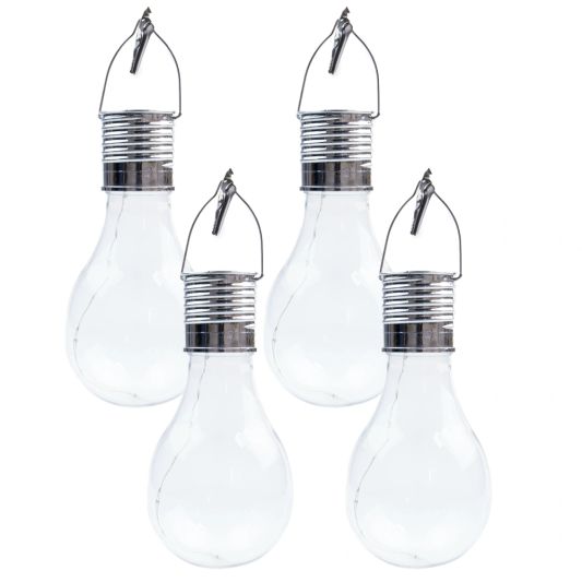 Solar LED lamp Eddy gloeilamp deco - set van 4 - op zonne energie