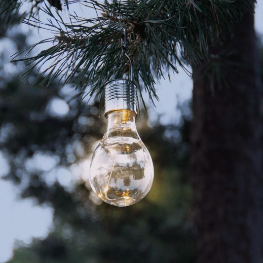 Solar LED lamp Eddy gloeilamp deco - set van 4 - op zonne energie