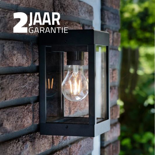 Solar LED wandlamp Cube met filament led lamp