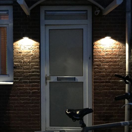 Solar LED wandlamp op zonne energie Sven recht - Voordeelset van 2 stuks