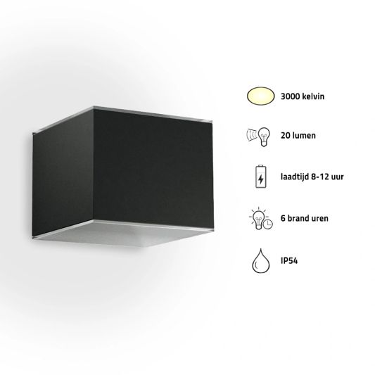 Solar LED wandlamp op zonne energie Sven recht - Voordeelset van 2 stuks