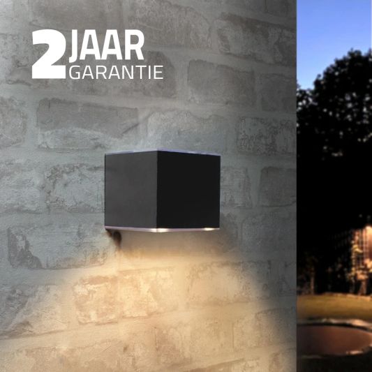 Solar LED wandlamp op zonne energie Sven recht - Voordeelset van 2 stuks