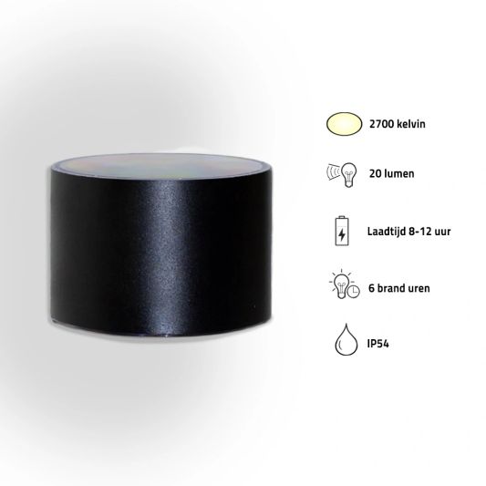 Solar LED wandlamp op zonne energie Sven rond - Voordeelset van 2 stuks