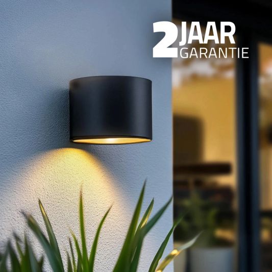 Solar LED wandlamp op zonne energie Sven rond - Voordeelset van 2 stuks