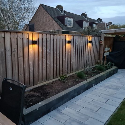 Solar LED wandlamp up downlight Emme recht