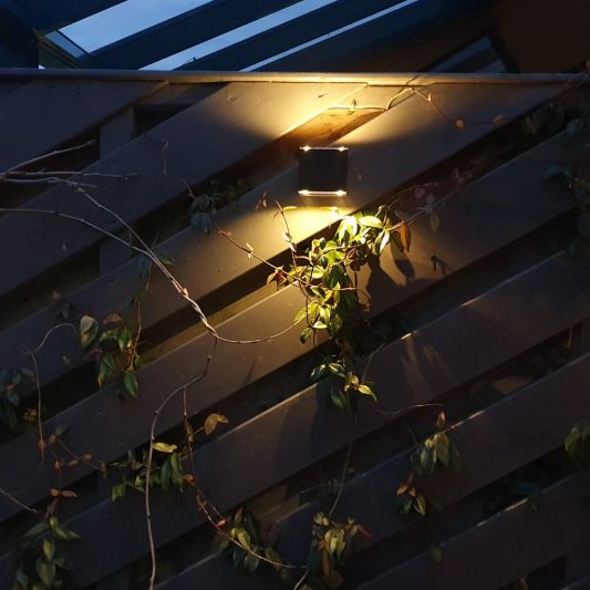 Solar LED wandlamp up downlight Emme recht - Voordeelset van 2 stuks