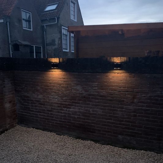 Solar LED wandlamp up downlight Emme recht