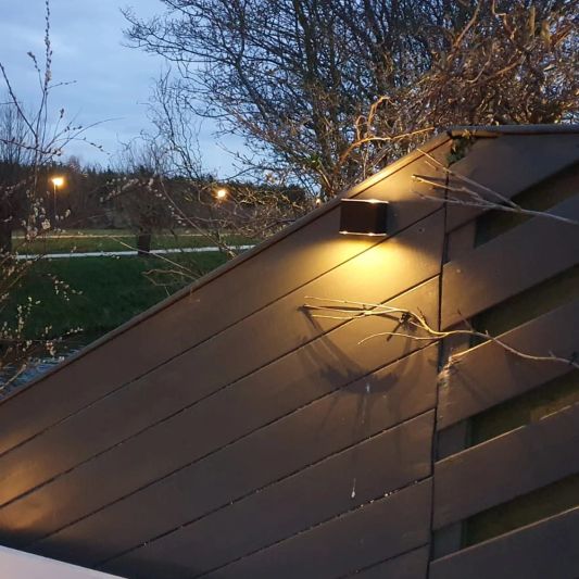 Solar LED wandlamp up downlight Emme recht - Voordeelset van 2 stuks