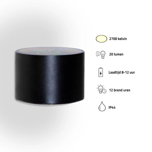 Solar LED wandlamp up downlight Emme rond