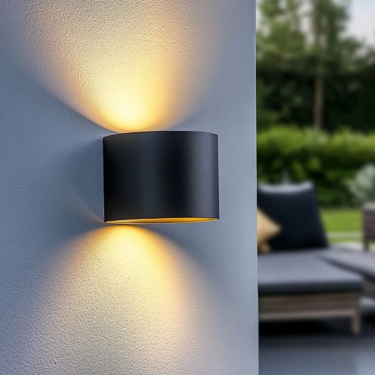 Solar LED wandlamp up downlight Emme rond