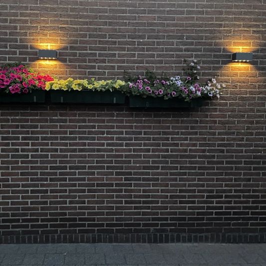 Solar LED wandlamp up downlight Olaf - voordeelset van 4