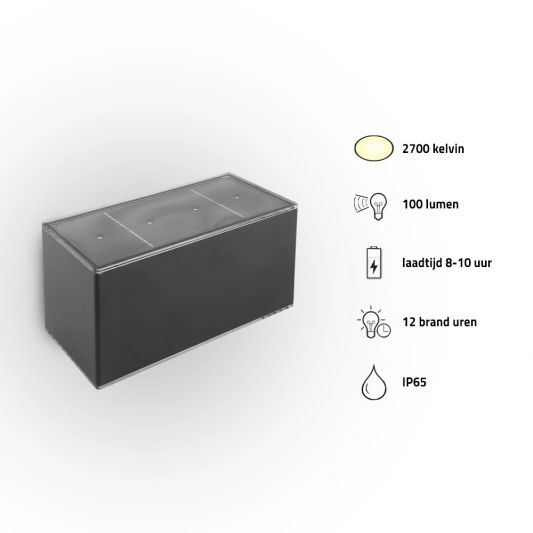 Solar LED wandlamp up downlight Olaf - voordeelset van 2