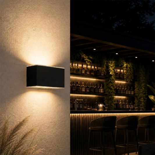 Solar LED wandlamp up downlight Olaf - voordeelset van 2