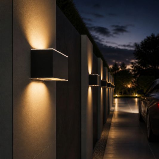 Solar LED wandlamp up downlight Olaf - voordeelset van 2