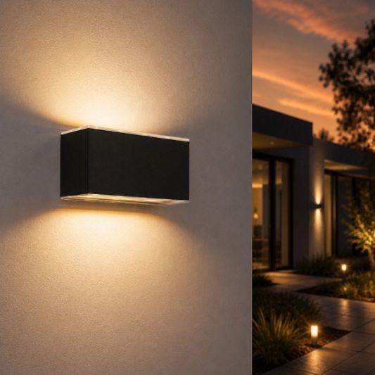 Solar LED wandlamp up downlight Olaf - voordeelset van 2
