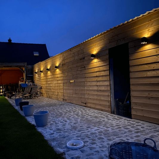 Solar LED wandlamp up downlight Sverre recht - Voordeelset van 2 stuks