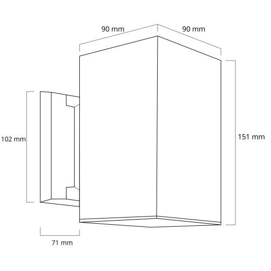 Solar LED wandlamp up downlight Sverre recht - Voordeelset van 2 stuks