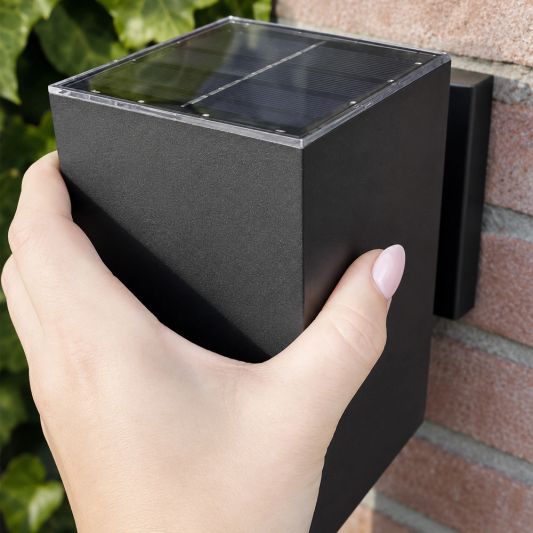 Solar LED wandlamp up downlight Sverre recht - XL versie - extra groot