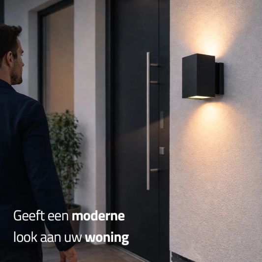 Solar LED wandlamp up downlight Sverre recht - XL versie - extra groot - set van 2