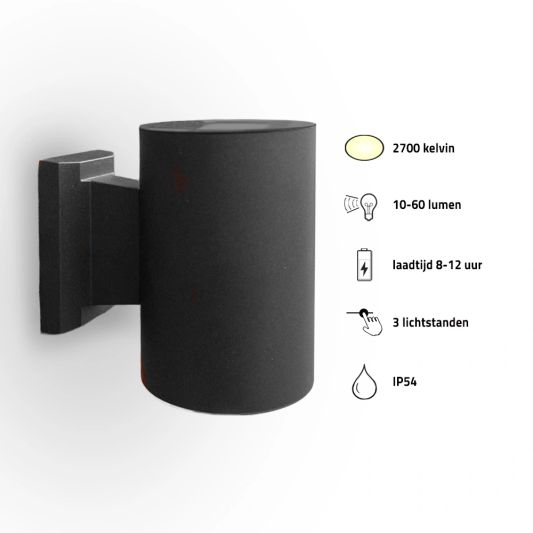 Solar LED wandlamp up downlight Sverre rond