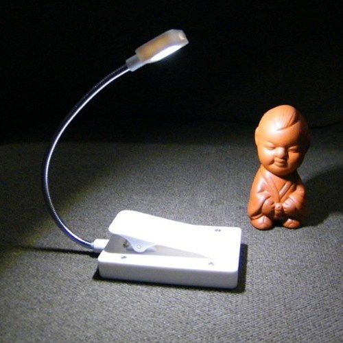 Solar leeslampje wit met klem