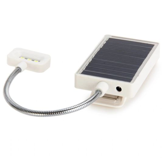 Solar leeslampje wit met klem