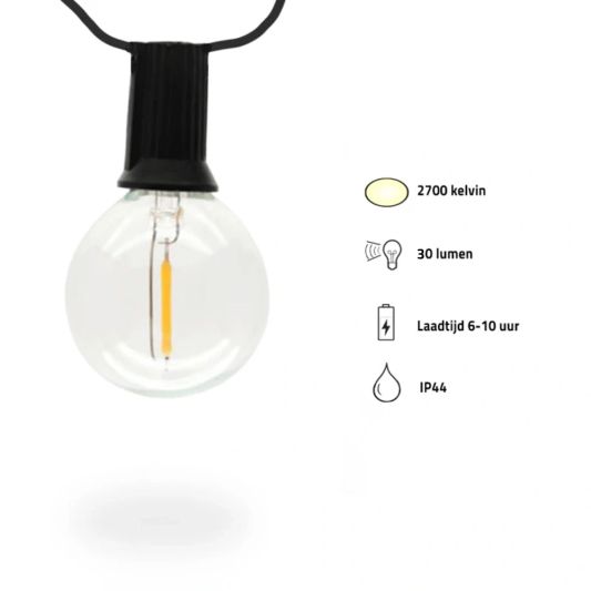 Solar lichtslinger Chain | Met 25 warm witte led filament lampen