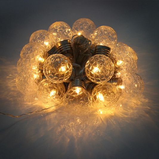 Solar lichtslinger Diamond met 10 warm witte led lampen