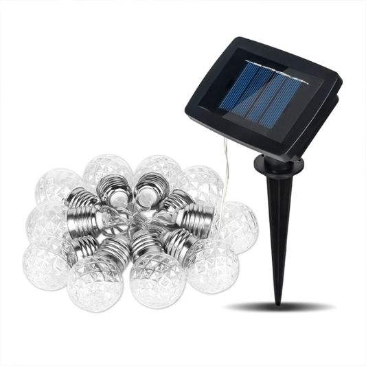 Solar lichtslinger Diamond met 10 warm witte led lampen