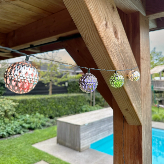 Solar lichtslinger Marrakech met 20 multicolor led lampen
