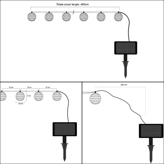 Solar lichtslinger Marrakech met 20 multicolor led lampen