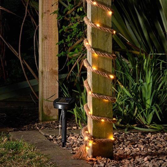 Solar lichtsnoer Manilla met 60 warm witte leds - 4,5 meter - Voordeelset 2 stuks