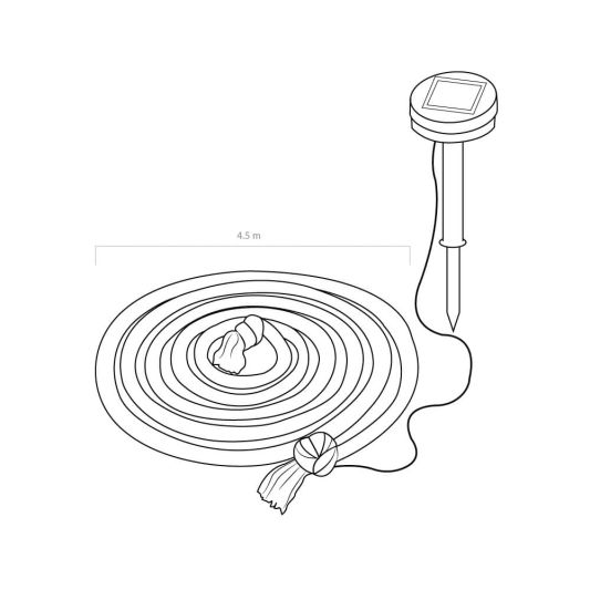 Solar lichtsnoer Manilla met 60 warm witte leds - 4,5 meter