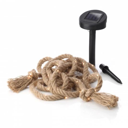 Solar lichtsnoer Manilla met 60 warm witte leds - 4,5 meter - Voordeelset 2 stuks