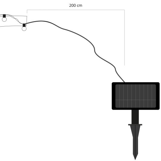 Solar lichtsnoer Manilla met 60 warm witte leds - 4,5 meter - Voordeelset 2 stuks