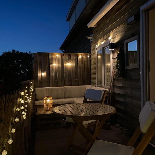 Solar lichtslinger Bubble met 50 warm witte led lampen