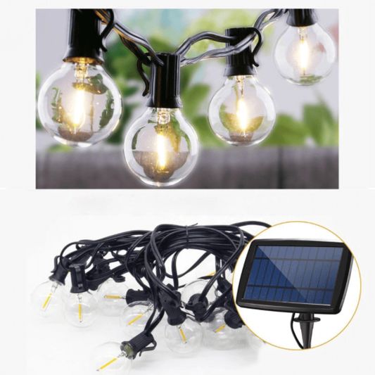 Solar lichtslinger Chain met 10 led filament lampen