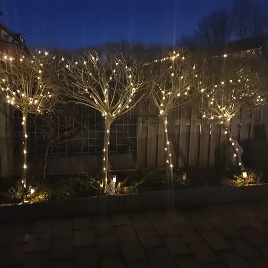 Solar lichtsnoer Twinkle met 300 leds in koperdraad