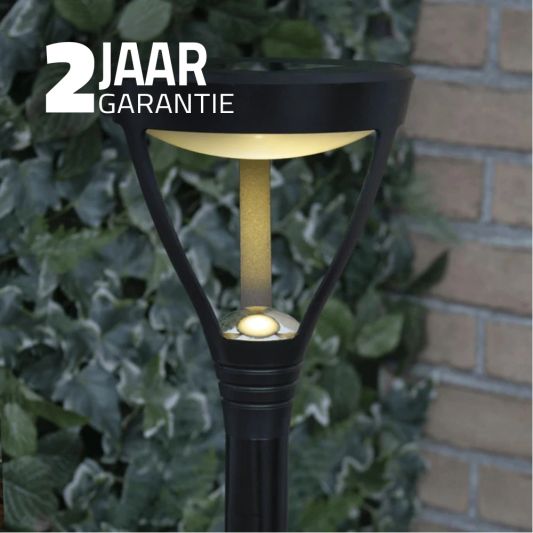 Solar priklamp Birdie zwart met warm wit licht