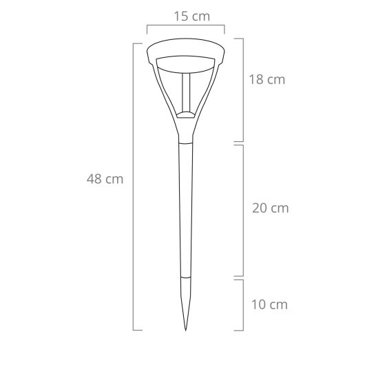Solar priklamp Birdie zwart met warm wit licht