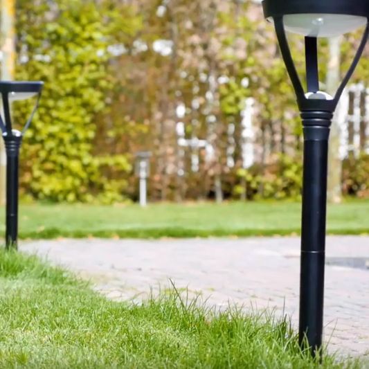 Solar priklamp Birdie zwart met warm wit licht